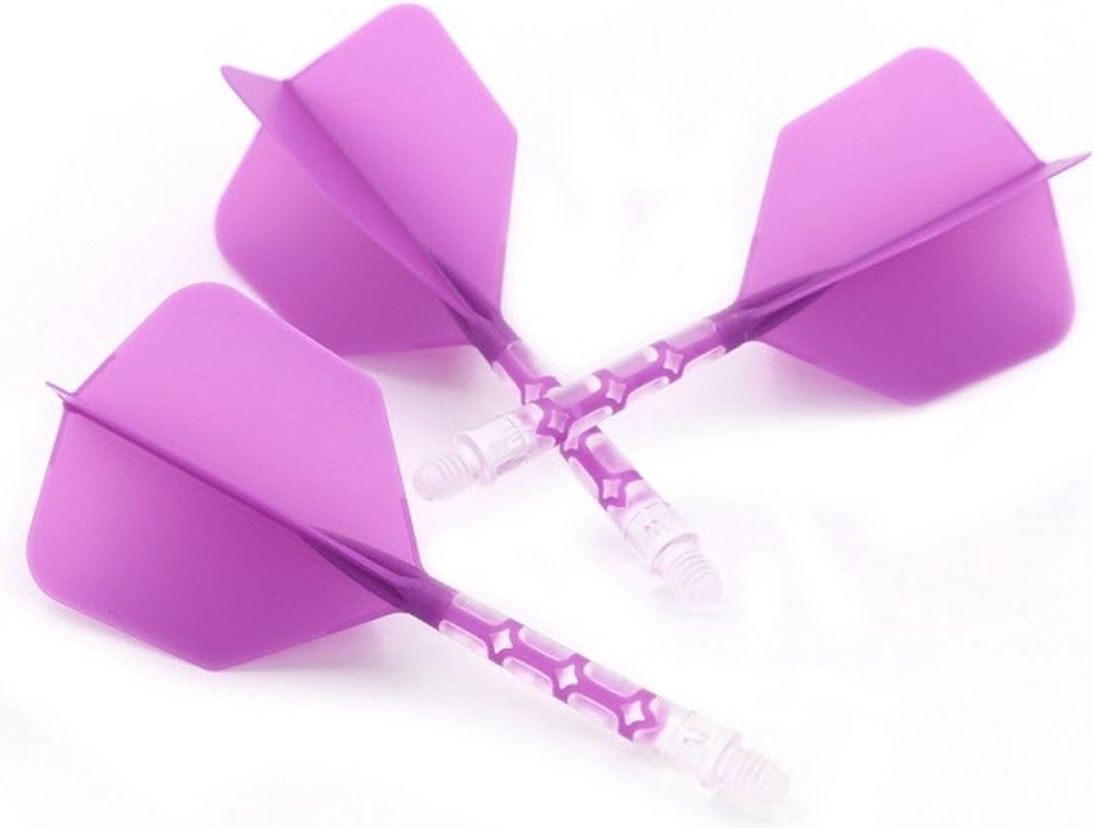 Cuesoul - ROST T19 Integrated Dart Flights - Big Wing - Purple Clear S