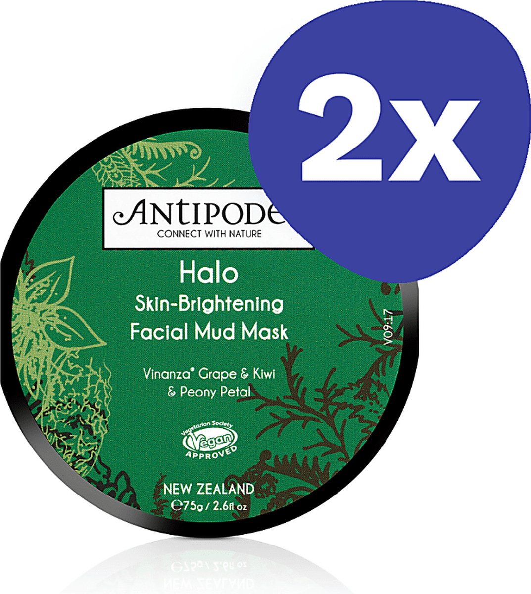 Goedkoopste Antipodes HALO Skin Brightening Facial Mud Mask (2x 75gr