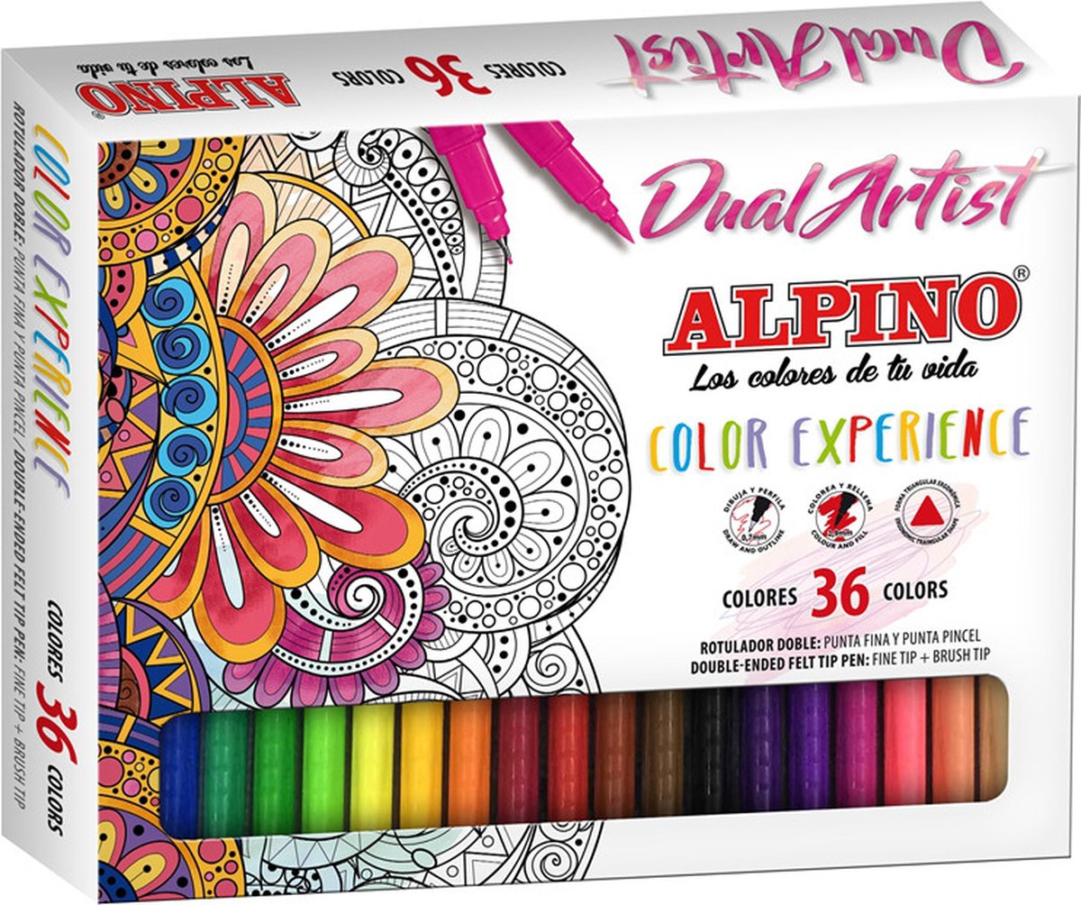 Set Viltstiften Alpino Dual Artist Multicolour 36 Onderdelen