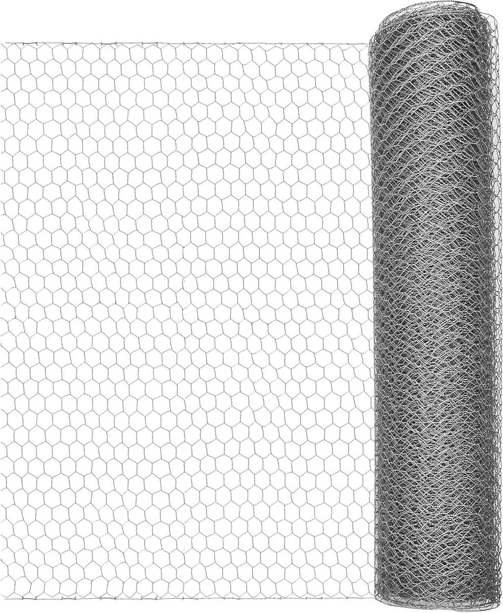 Vlechtwerk voor kleine dieren - zeshoekig draadhek voor hazen en kippen - dakgootafdekking - maaswijdte 25 mm - 10 x 0,5 m - 0,7 mm - 70024