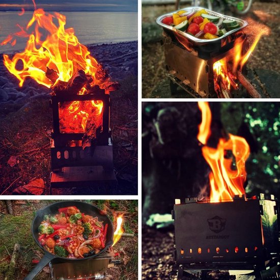 Campingkooktoestel, Houtkachel, Draagbaar, Roestvrij Staal Hobo Kooktoestel Met Opbergzak Voor Barbecue Camping Picknick Wandelen Campingkooktoestel, Houtkachel, Draagbaar, Roestvrij Staal Hobo Kooktoestel Met Opbergzak Voor Barbecue Camping Picknick Wandelen
