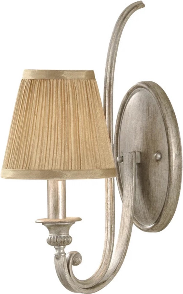 Landelijke Wandlamp - Steady Lighting - Metaal - Landelijk - E14 - L: 26.4cm - Voor Binnen - Woonkamer - Eetkamer - Zilver