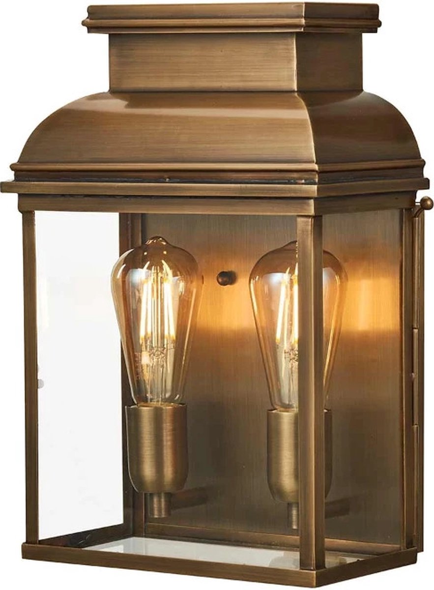Elstead Lighting LED Wand Buitenlamp Old Bailey | 2X E27 Max 60W | IP44 | Dimbaar | Aged Brass