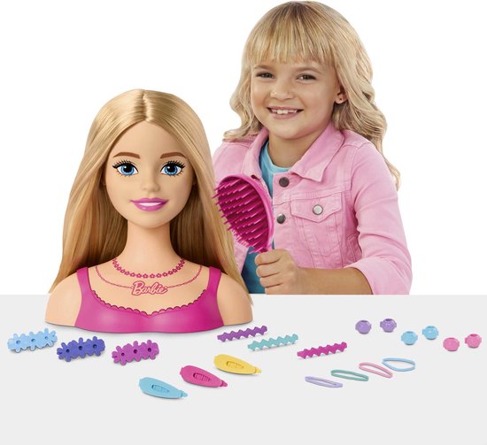 Barbie KapKop Met 21 Accessoires - Blond Haar - 5565142 - Haarstyling - Stylinghoofd - Mattel — afbeelding 5
