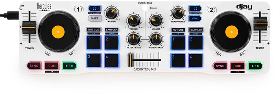 Hercules DJ Control Mix - Smartphone DJ Controller - Algoriddim Djay-app - Bluetooth - iOS/Android