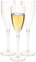 APOMOONS 25 stuks champagneglas, 150 ml, wegwerp- en herbruikbare wijnglazen, roze cocktailglazen, voordelig voor bruiloften en feesten