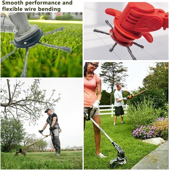Onkruidborstel bosmaaier 2 stuks - stevige staaldraad grastrimmerkop - accessoires voor bosmaaier — afbeelding 4