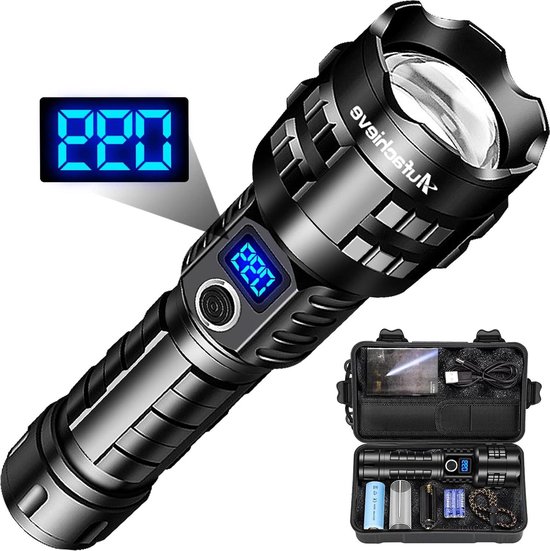 Led Zaklamp Oplaadbaar, Zaklamp Super Helder 1000000 Lumen, Tactische