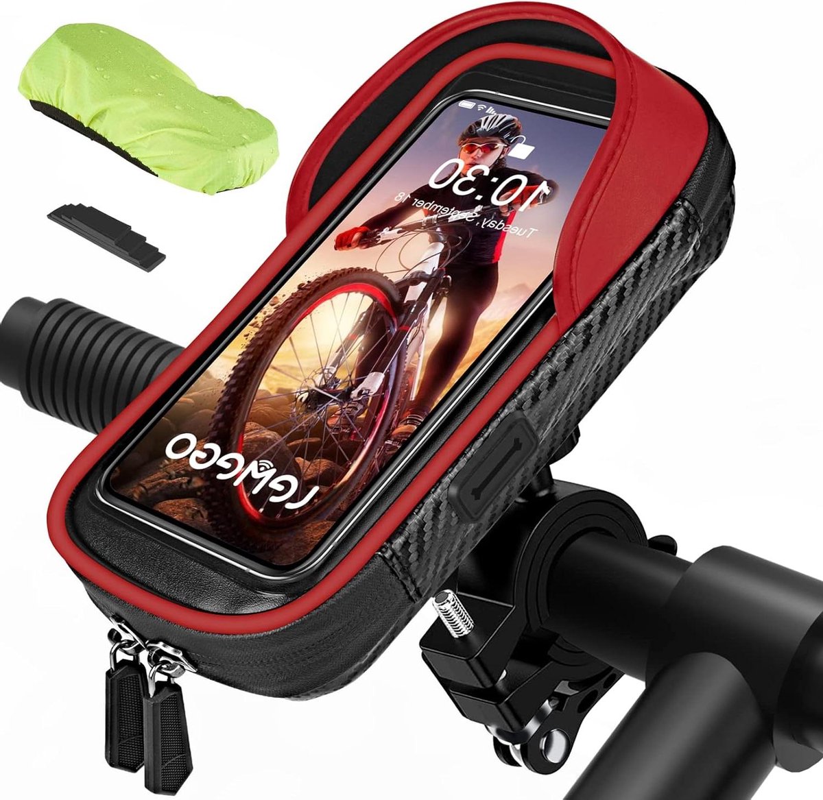 Waterdichte mobiele telefoonhouder voor fiets - 360 graden draaibaar - geschikt voor 4-7 inch smartphone - met regenhoes