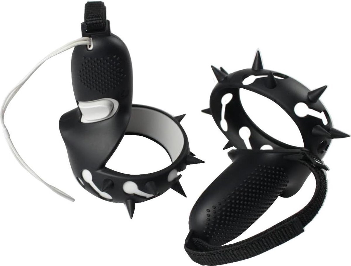 VR-controllers Grip met Beschermkap voor Playstation Oculus Quest 2 - Zwarte Spiked Bokshandschoen Stijl