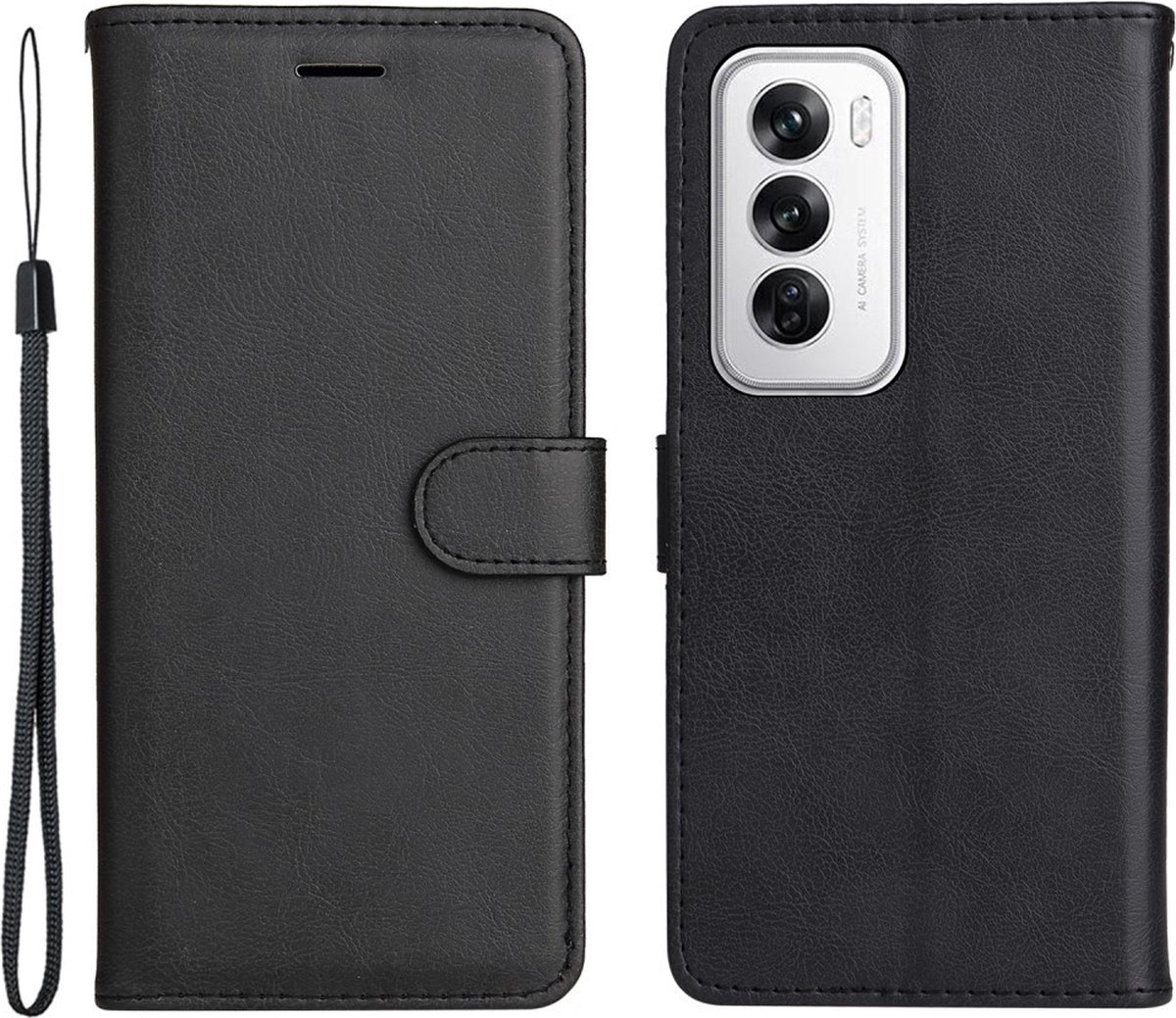 Coverup Hoesje - Geschikt voor OPPO Reno12 Hoesje - Coverup Book Case - Zwart