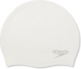 Speedo Plain Moulded Silicone Cap Badmuts - Wit/Zilver