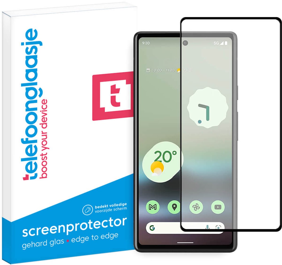 Telefoonglaasje Screenprotector Google Pixel 6a - Volledig Dekkend - Geschikt voor Google Pixel 6a Screenprotectors Gehard Glas - Beschermglas van rand tot rand