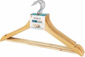 Beldray Wooden Coat Hangers set van 4, Trouser Bar Rotating Hook, FSC®-gecertificeerd