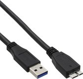 USB Micro naar USB-A kabel - USB3.0 - tot 2A / zwart - 0,50 meter