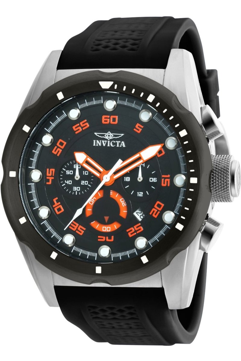 Invicta Speedway 20305 Heren Horloge - Waterdicht - Analoog - Quartz Uurwerk - Roestvrij Staal met zwarte Wijzerplaat -50mm