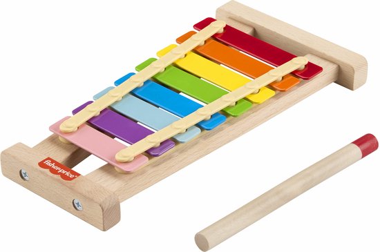 Foto: Fisher price houten xylofoon muziekinstrument voor peuters 2 onderdelen