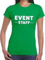 Event staff / personeel tekst t-shirt groen dames S