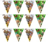 3x Safari/jungle themafeest vlaggenlijn / slinger 10 meter - Vlaggetjes - Kinderfeestje/verjaardag versiering