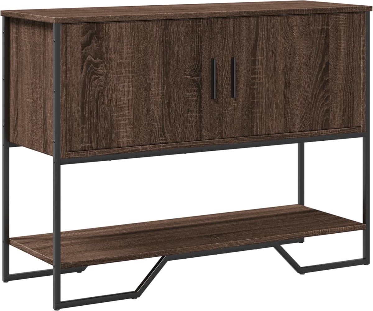 vidaXL Wandtafel - 100x35x74,5 - cm - bewerkt - hout - bruin - eikenkleurig Bruin eikenkleur