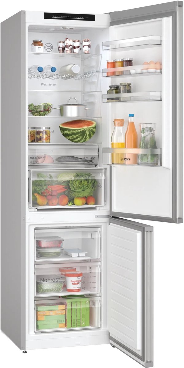 Bosch KGN392LBF - Serie 4 - koel-vriescombinatie - Total No Frost - nooit meer ontdooien- RVS - Zeer stil -Energielabel B - VitaFresh XXL 0°C: houd etenswaren langer vers met extra ruime vershoudlades — afbeelding 4