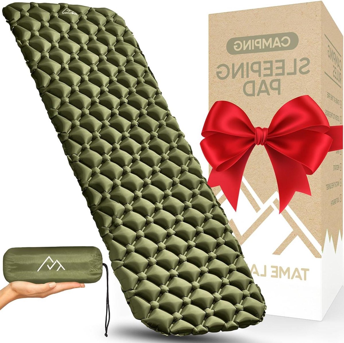 Ultralichte backpacken slaapmat voor wandelen en reizen - 17oz olijfgroen