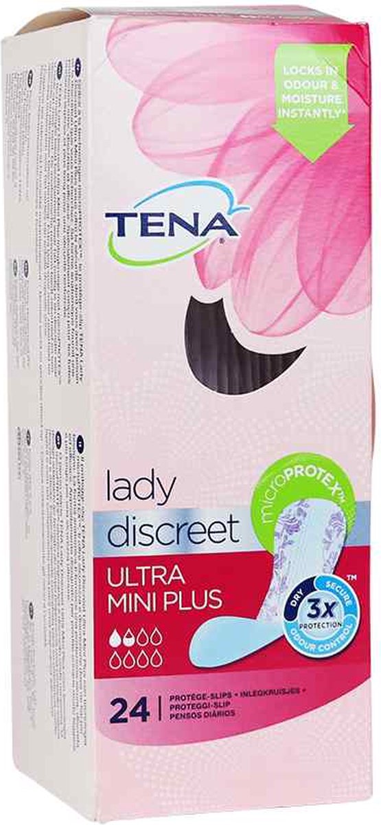 Goedkoopste Voordeelverpakking van 2 x TENA Discreet Ultra Mini Plus, 24st (761832