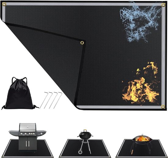 Flintronic Hittebeschermingsmat, vlamvertragende lasdeken, hittebestendig materiaal tot 1000 °C, vuurvaste mat voor grill, kachel, lassen, loodgieters (70 x 30 cm