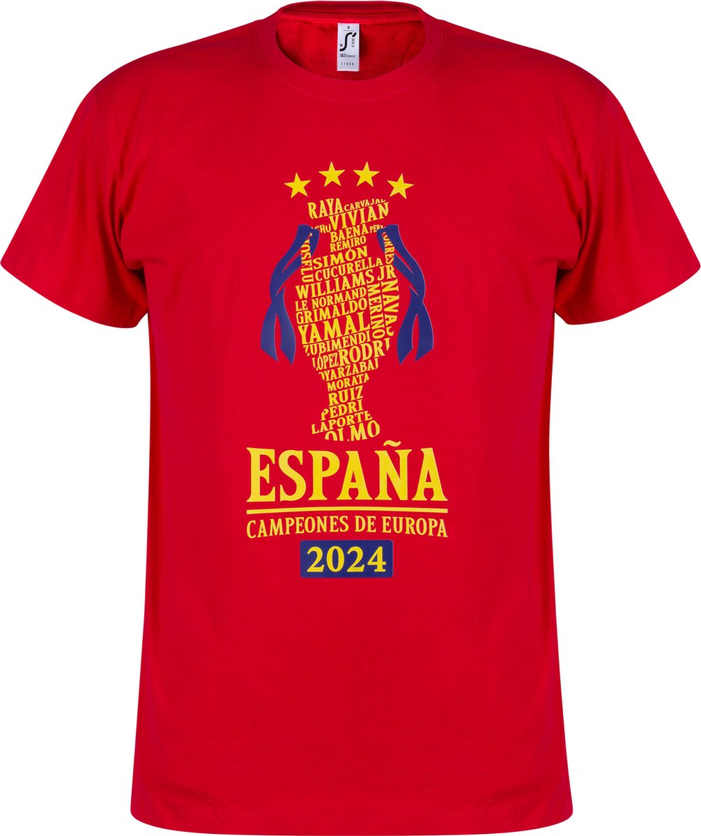Spanje Campeones de Europa 2024 T-Shirt - Rood - M