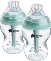 Bol.com Tommee Tippee babyflessen Advanced Anti-Colic tepelvormig voor natuurlijk zuigen anti-koliek ventiel babyfles zelfsteril... aanbieding