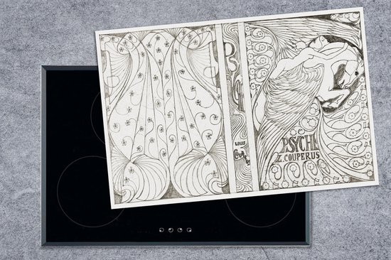 KitchenYeah® Inductie beschermer 78x52 cm - Cover Louis Couperus - schilderij van Jan Toorop - Kookplaataccessoires - Afdekplaat voor kookplaat - Inductiebeschermer - Inductiemat - Inductieplaat mat