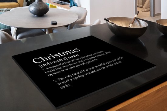 KitchenYeah® Inductie beschermer 70x52 cm - Kerst - Christmas definitie - Spreuken - Quotes - Kookplaataccessoires - Afdekplaat voor kookplaat - Inductiebeschermer - Inductiemat - Inductieplaat mat