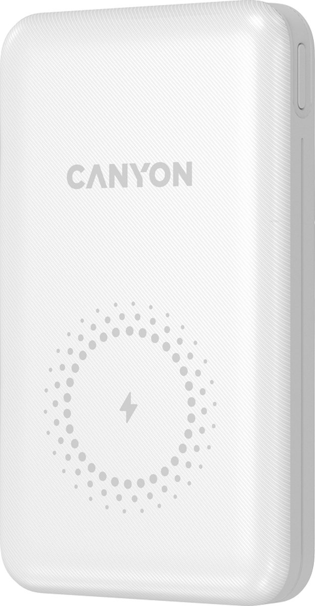 Canyon PB-1001 Power Bank - Draadloos Opladen - MagSafe Compatible - Qi- 10.000 mAh - PD 18W QC 3.0 - Wit