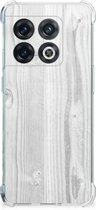 Telefoonhoesje  OnePlus 10 Pro Smartphone hoesje met transparante rand Wit Hout