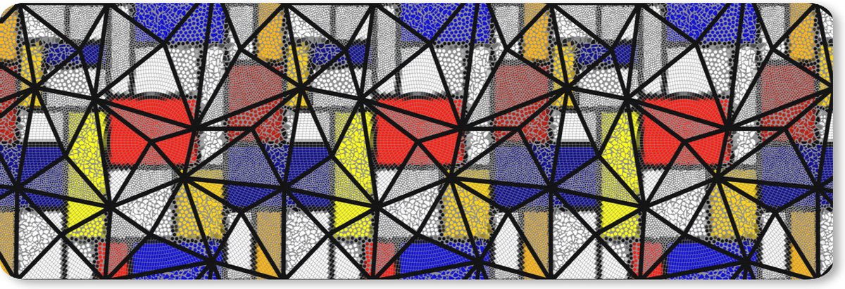 Muismat XXL 90x30 cm - Bureau onderlegger - Bureau mat Mondriaan - Abstract - Patronen - Bureaumat - Gaming mousepad xl - Bureaulegger groot - Computer deskmat