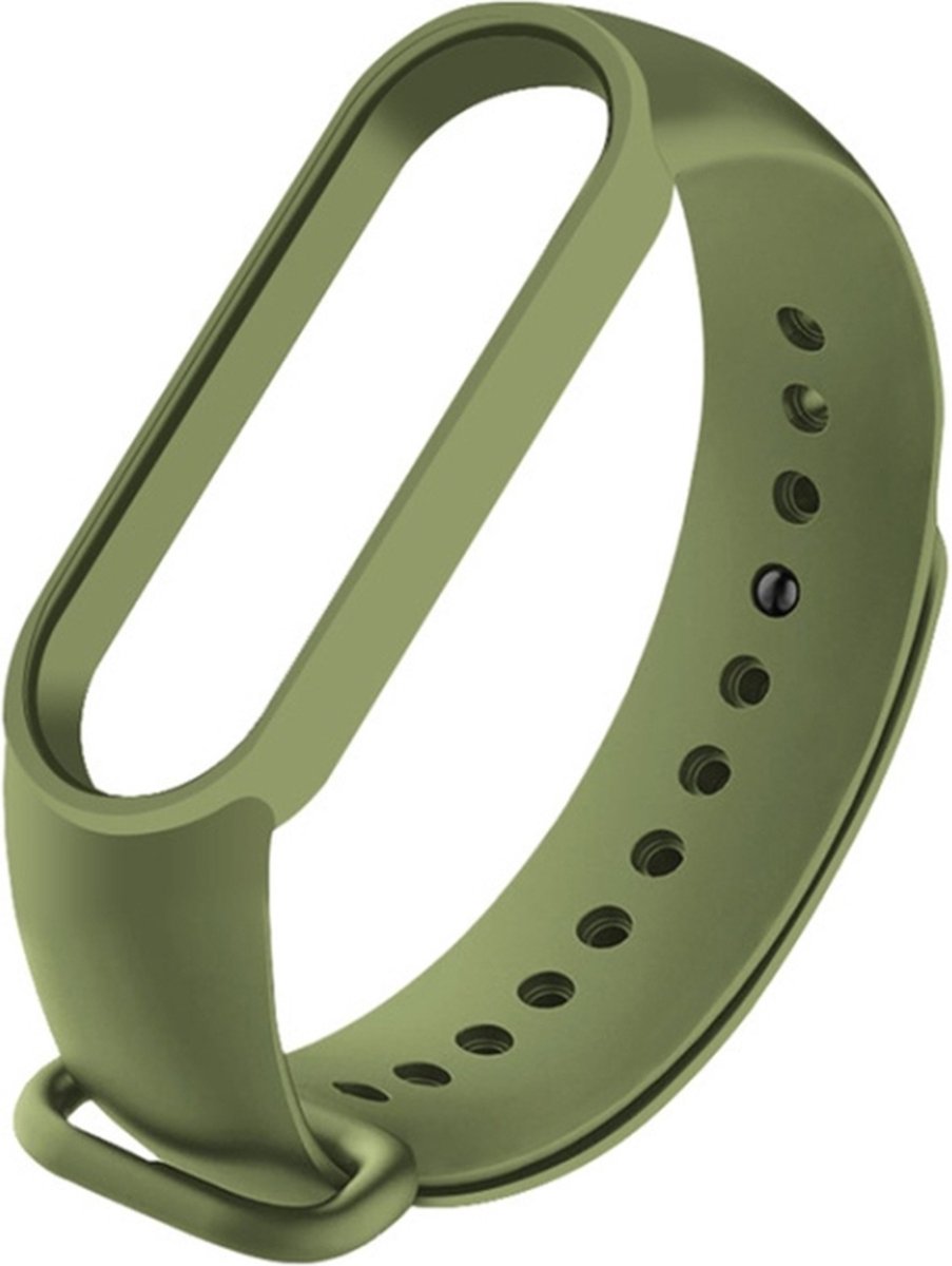 Siliconen bandje - geschikt voor Xiaomi Mi Band 5 / Mi Band 6 - legergroen
