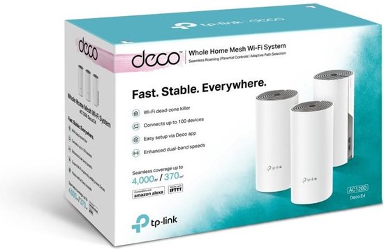 TP-Link Deco E4 - Mesh Wifi - 3-Pack - Wit