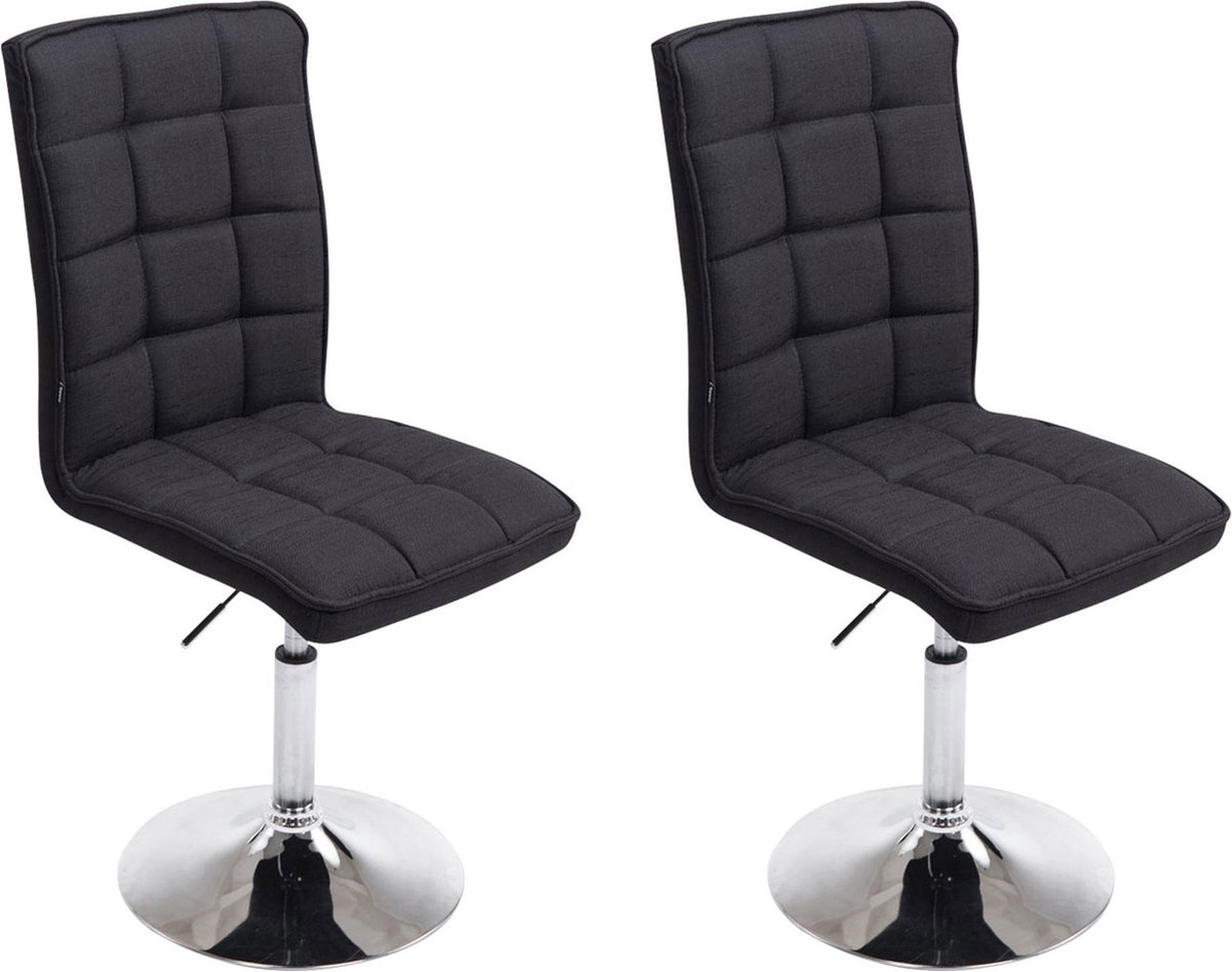 CLP Peking Set van 2 Eetkamerstoelen - Stof zwart
