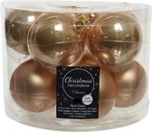 20x stuks kerstballen toffee bruin van glas 6 cm - mat/glans - Kerstboomversiering