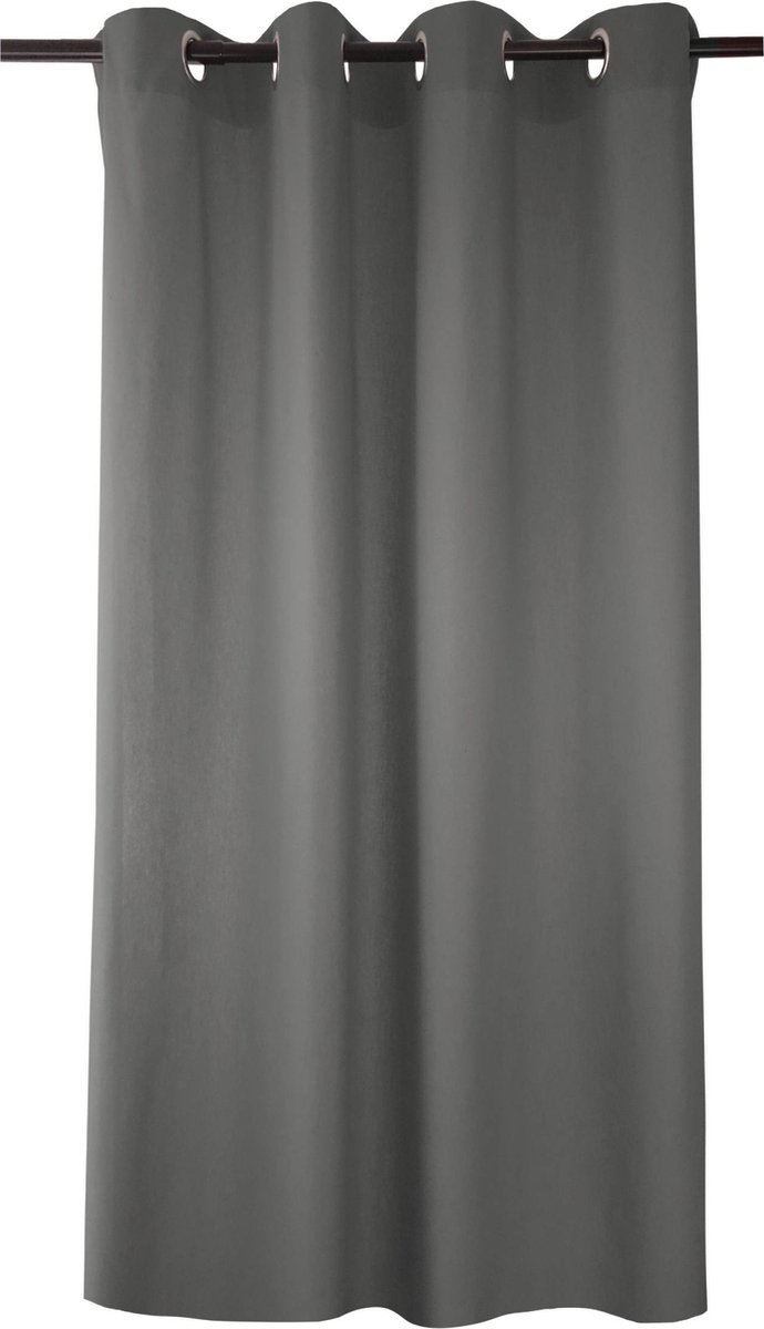 INSPIRE - Dekkend gordijn SUNNY - B.140 x H.280 cm - gordijnen met oogjes - katoen - donkergrijs