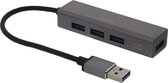 DELTACO UH-486 Mini Hub USB 4 ports - USB 3.1 Gen 1 (5 Gbps) - Gris Sidéral