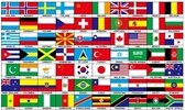Vlag met 70 landen 150 x 90 cm