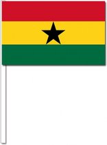 10 zwaaivlaggetjes Ghana 12 x 24 cm