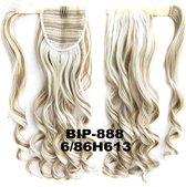 Wrap Around paardenstaart, ponytail hairextensions wavy bruin / blond - 8-86H613