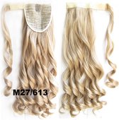Wrap Around paardenstaart, ponytail hairextensions wavy blond - M27/613