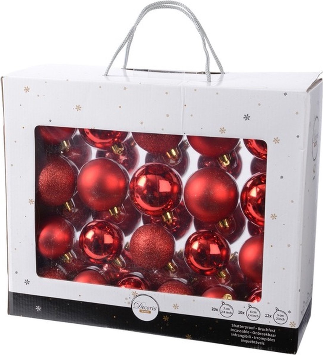 50 Boules Plastique Séparables Rouges - Pour Jeux, Loterie Ou Décoration événementielle