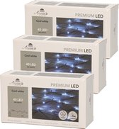 Set de 3 x Lumières de Noël blanc brillant 40 LED avec fonction variateur et minuterie 400 cm - pour l'extérieur et l'intérieur - Éclairage de sapin