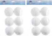 Kunstsneeuw 24x witte sneeuwballen 8 cm - Sneeuwversiering/sneeuwdecoratie witte sneeuw kerstballen