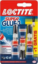 Loctite super colle Super Glue Universal, 2 + 1 offerte, sous blister