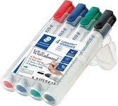 STAEDTLER Lumocolor whiteboard marker ronde punt - box 4 kleuren